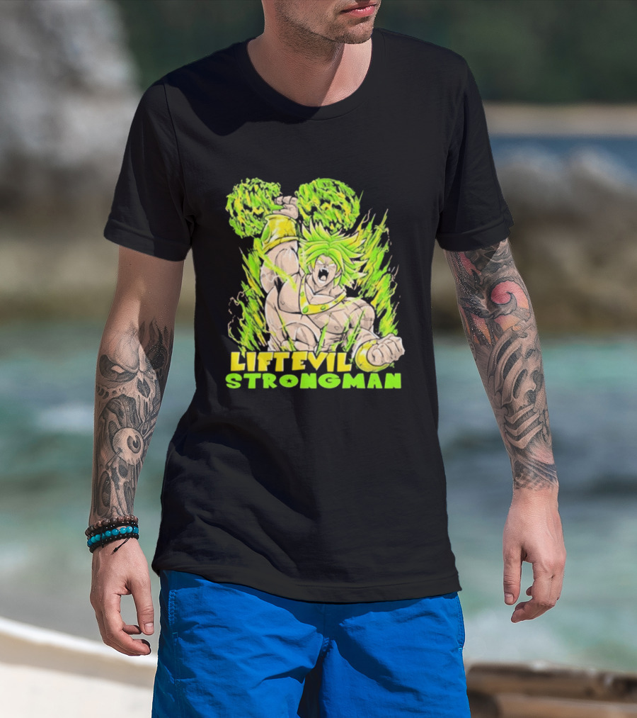 Dragon Ball Z Lift Evil Strongman Broly Power Lifting T-Shirt