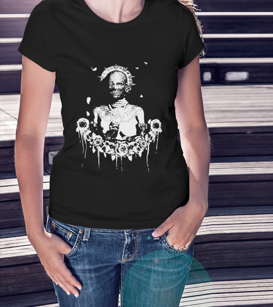 Liliya Skeleton Floral Halo T-Shirt