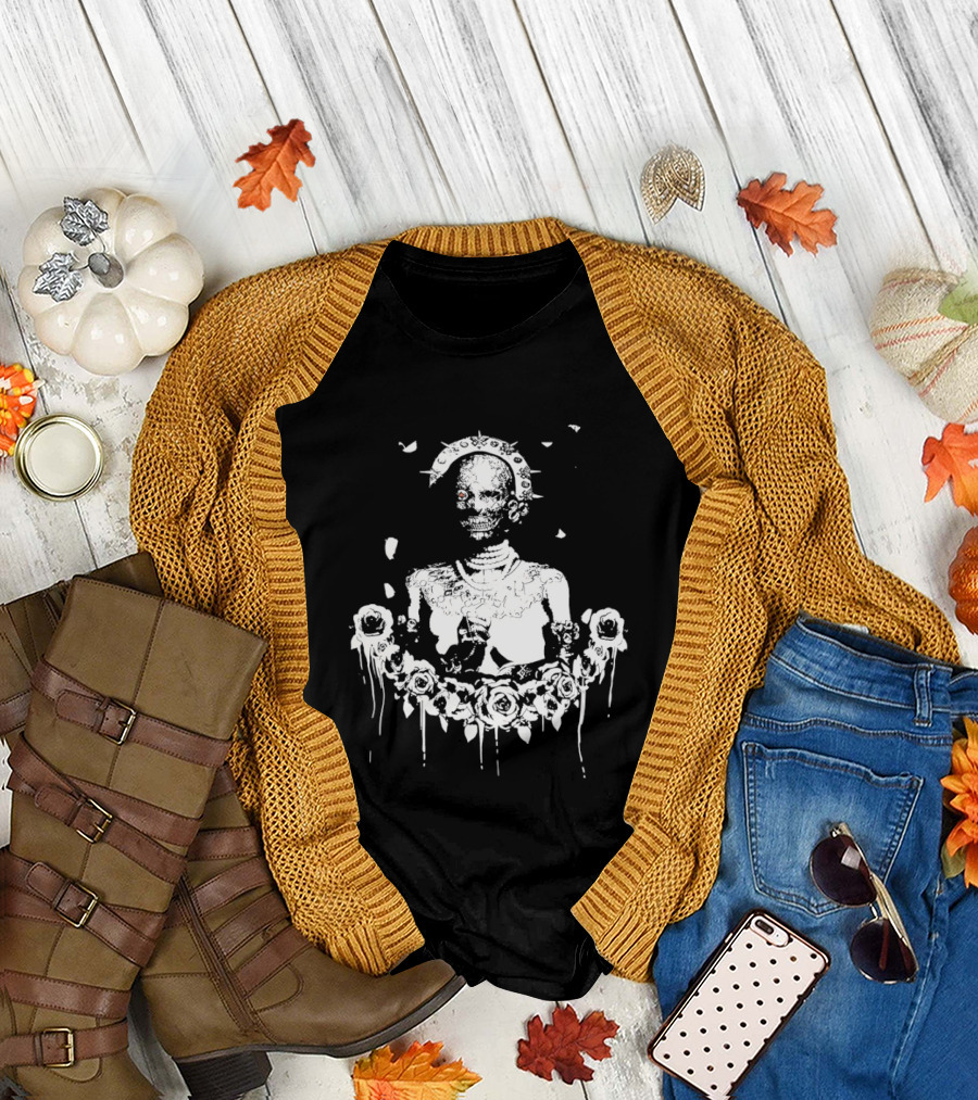 Liliya Skeleton Floral Halo T-Shirt