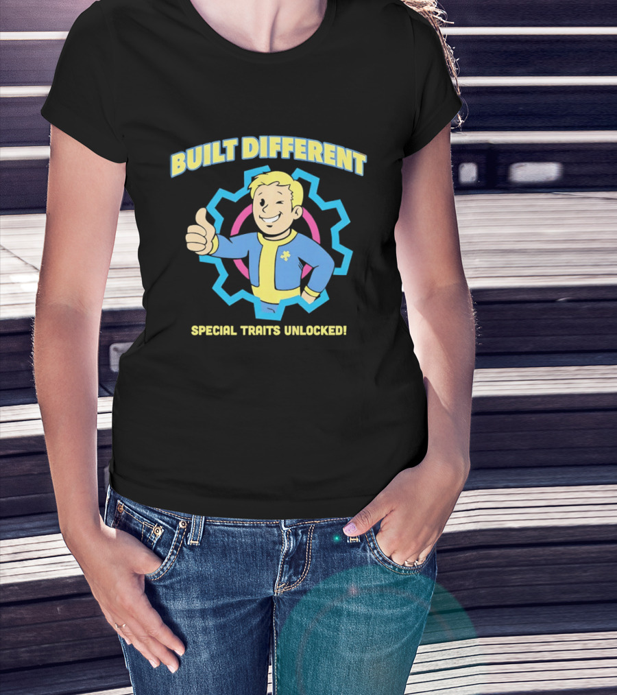 Fallout Built Different Vault Boy Special Traits Unlocked T-Shirt