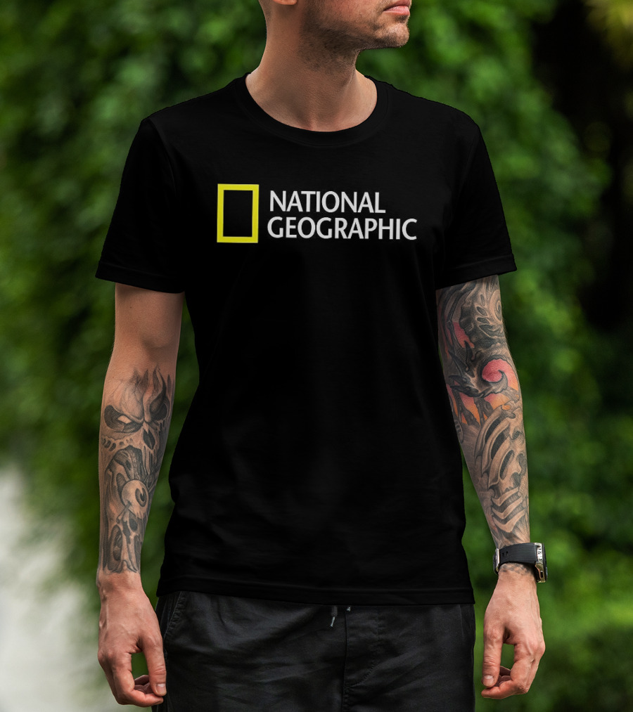 Unnational Geographic Parody Text With Yellow Rectangle T-Shirt