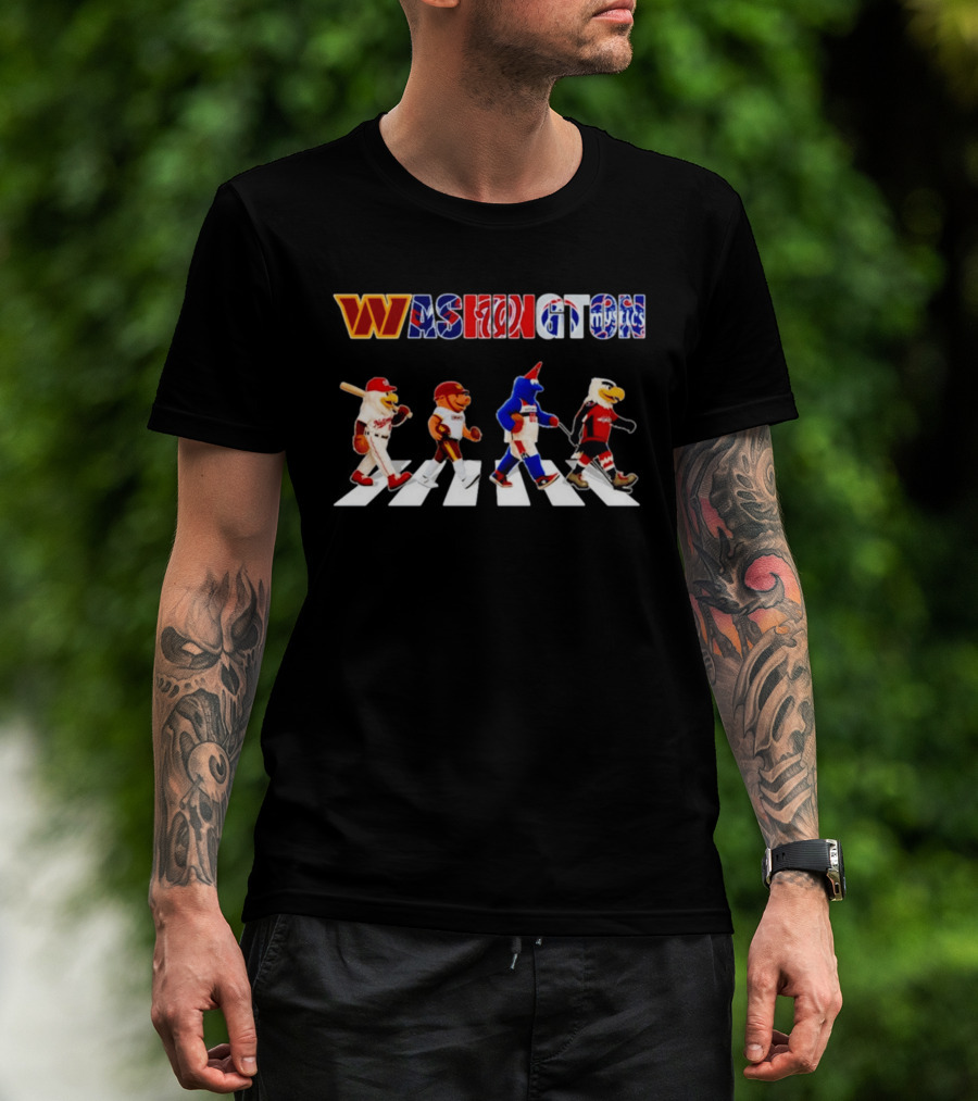 Washington Sports Mascots Walking Skyline 2026 T-Shirt