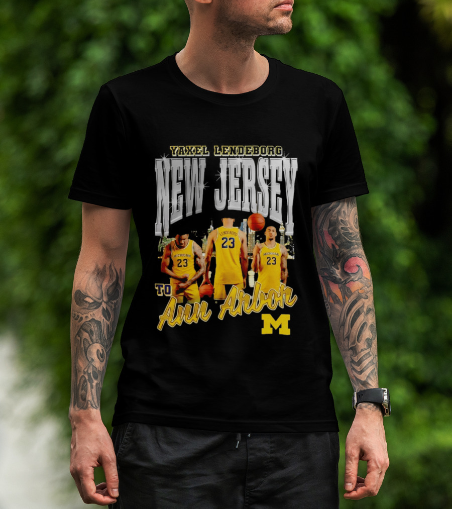 Yaxel Lendeborg New Jersey To Ann Arbor Michigan Wolverines Basketball 90s Streetwear T-Shirt
