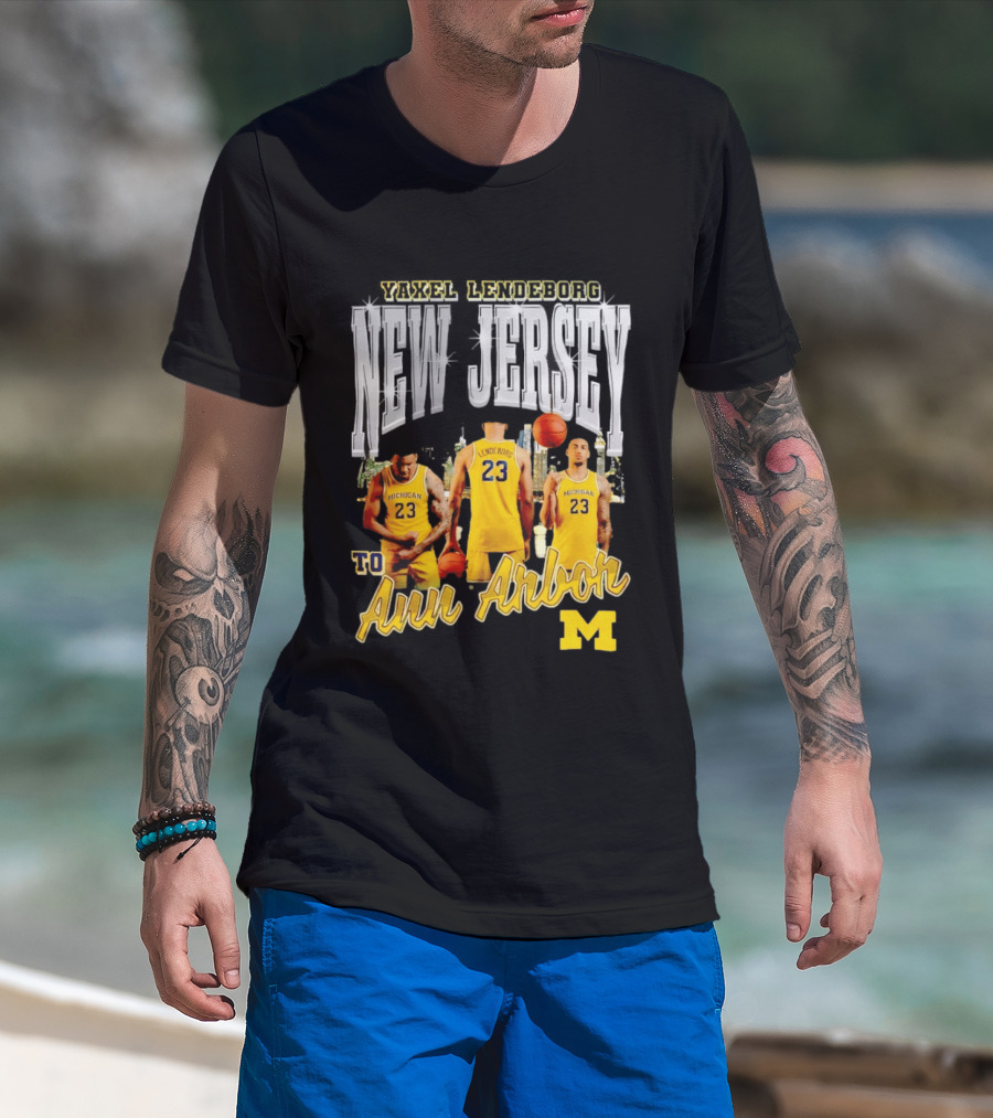 Yaxel Lendeborg New Jersey To Ann Arbor Michigan Wolverines Basketball 90s Streetwear T-Shirt