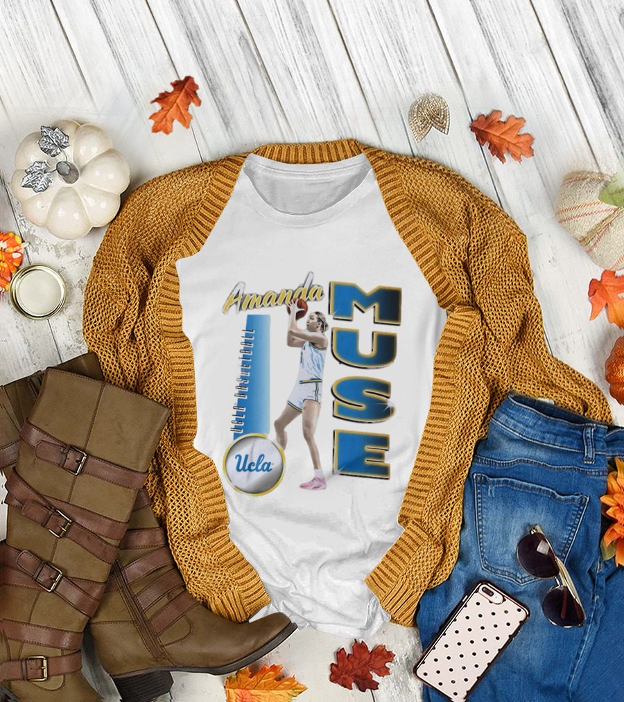 Amanda Muse UCLA Bruins Basketball Player Stylish Blue and Gold T-Shirt