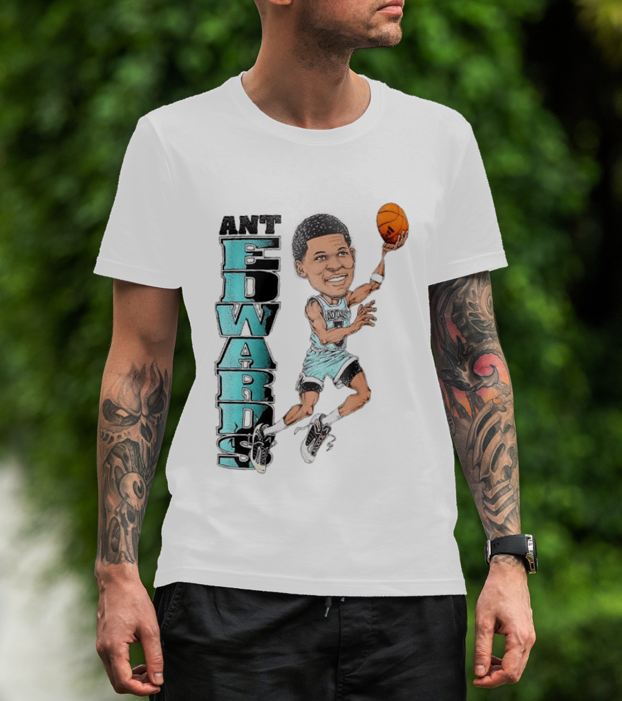 Anthony Edwards Cartoon Dunk Ant Edwards Basketball T-Shirt