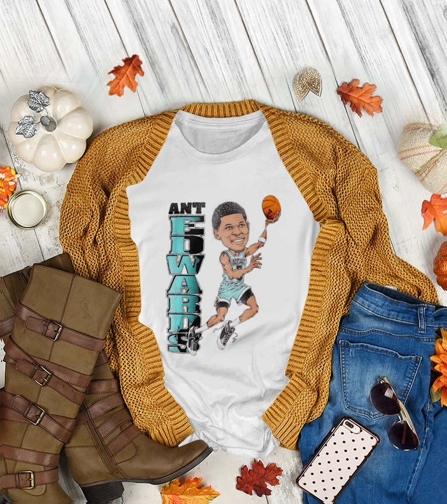 Anthony Edwards Cartoon Dunk Ant Edwards Basketball T-Shirt