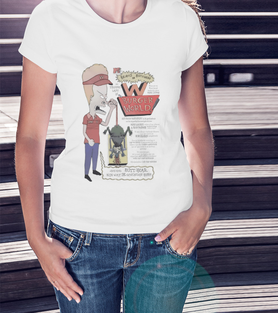 Beavis And Butt Head MTV Burger World Comedy Cartoon T-Shirt
