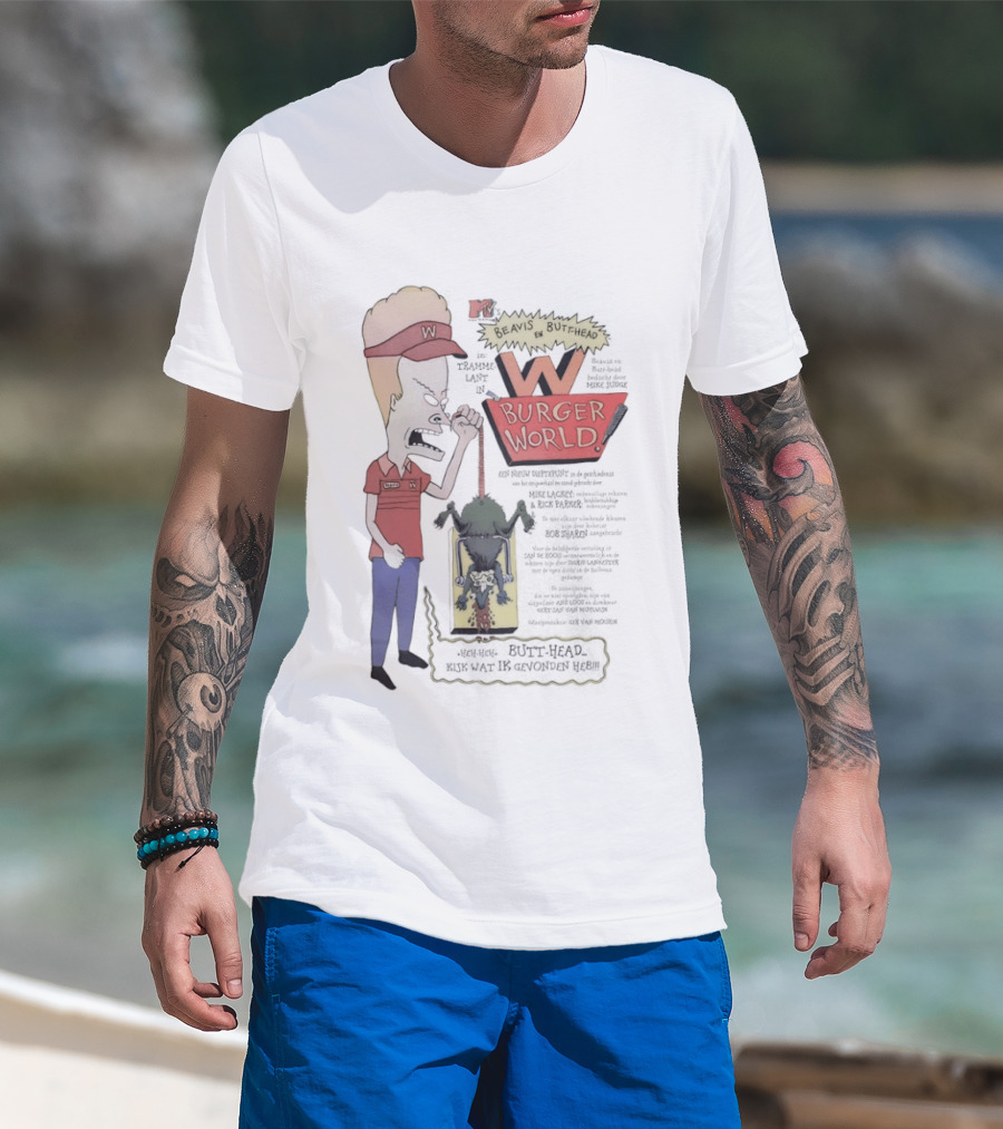 Beavis And Butt Head MTV Burger World Comedy Cartoon T-Shirt