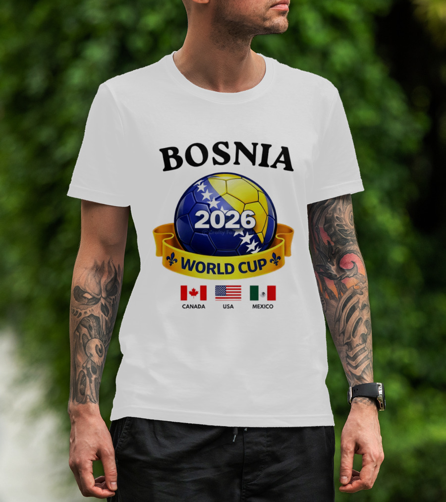 Bosnia 2026 World Cup Bosanski Zmajevi Canada USA Mexico Flag T-Shirt