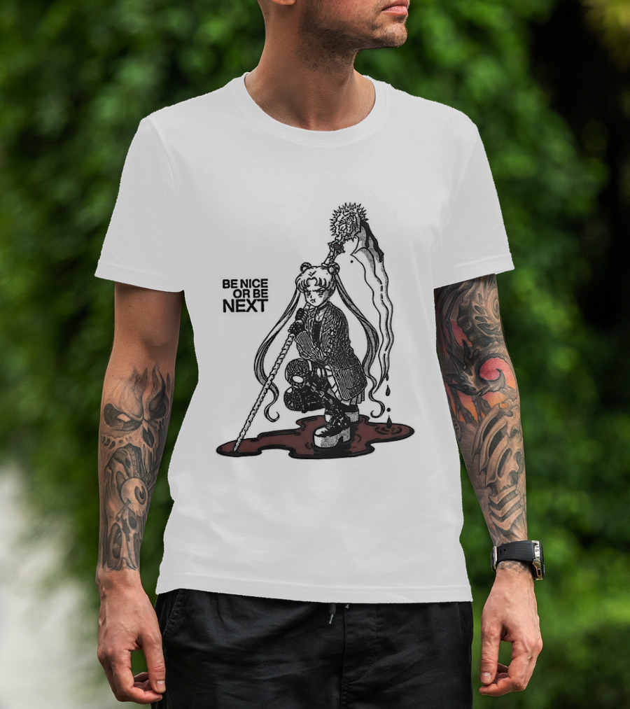 Sailor Moon Be Nice Or Be Next Dark Silhouette And Blood Pool T-Shirt
