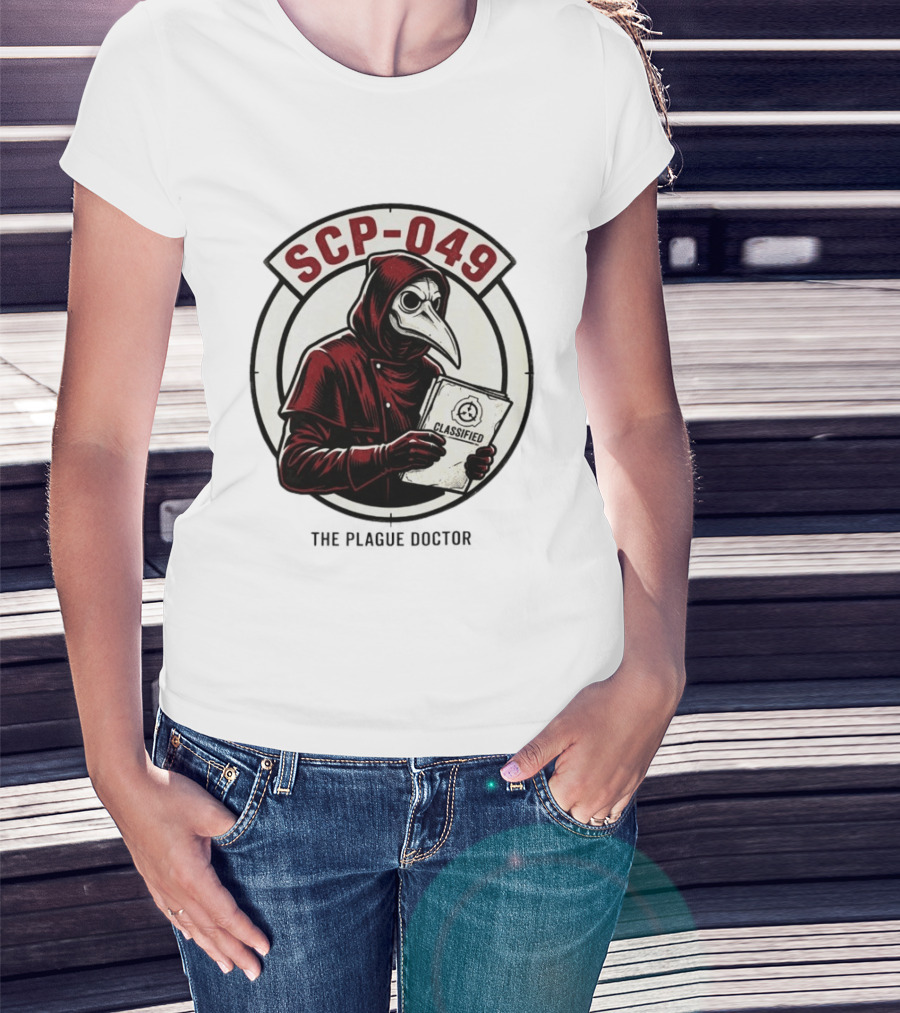 SCP 049 The Plague Doctor Classified Document Circle T-Shirt