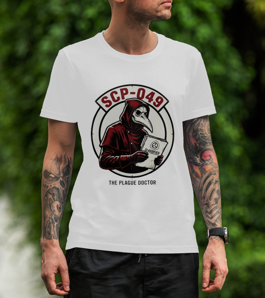 SCP 049 The Plague Doctor Classified Document Circle T-Shirt