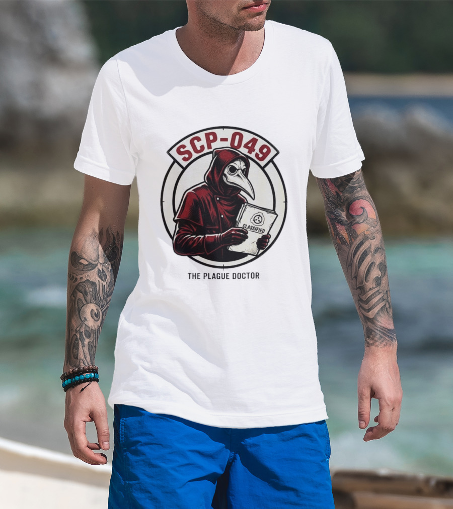 SCP 049 The Plague Doctor Classified Document Circle T-Shirt