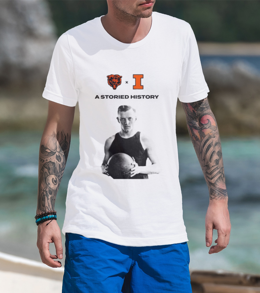 Chicago Bears Illinois Fighting Illini George Halas Storied History T-Shirt