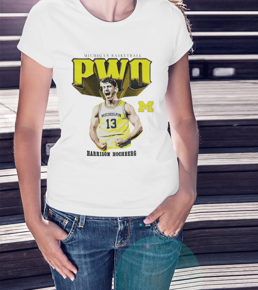 Michigan Wolverines Basketball PWO Harrison Hochberg 13 Jersey T-Shirt