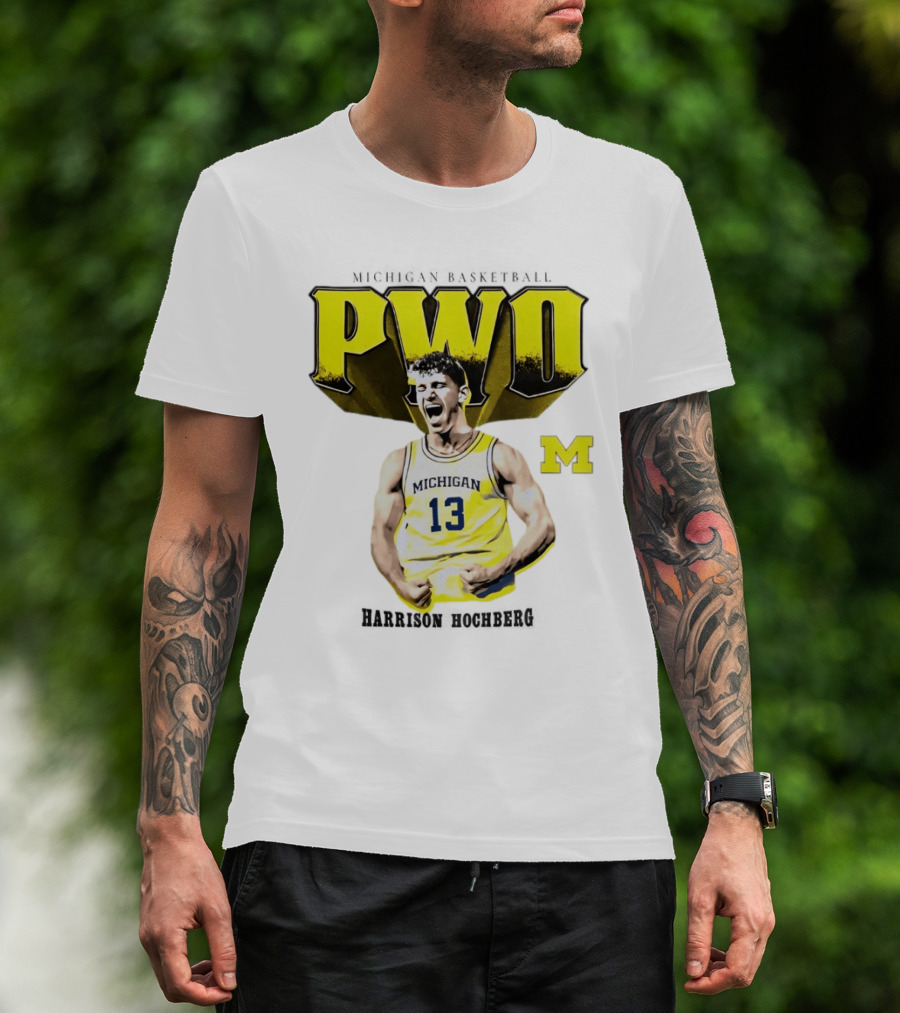 Michigan Wolverines Basketball PWO Harrison Hochberg 13 Jersey T-Shirt