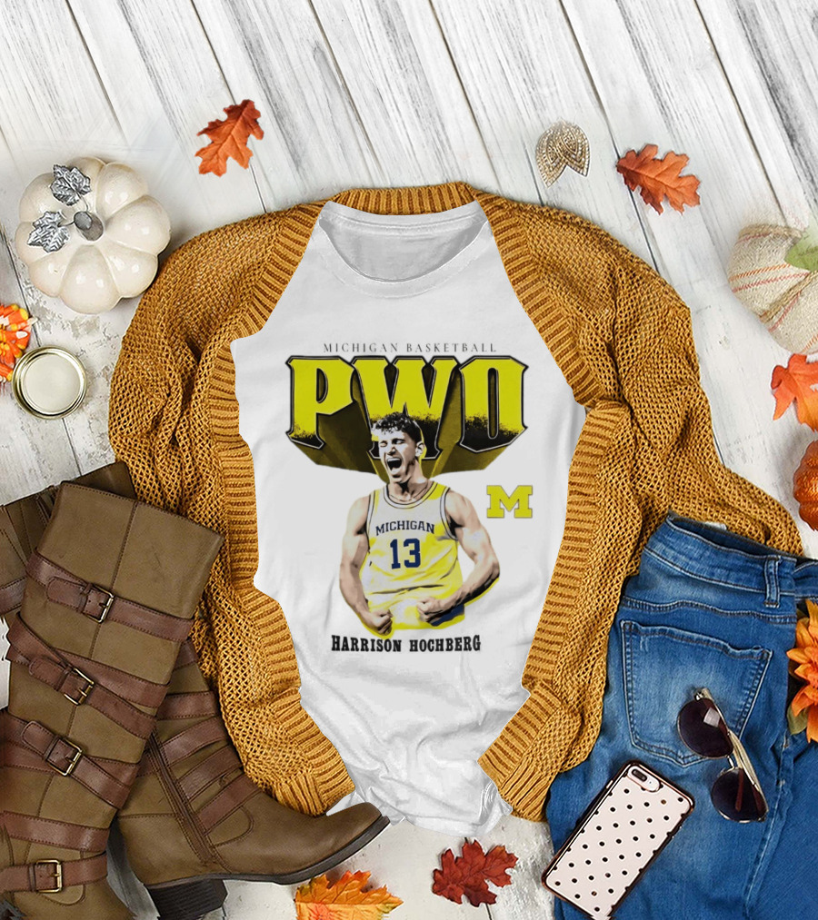 Michigan Wolverines Basketball PWO Harrison Hochberg 13 Jersey T-Shirt