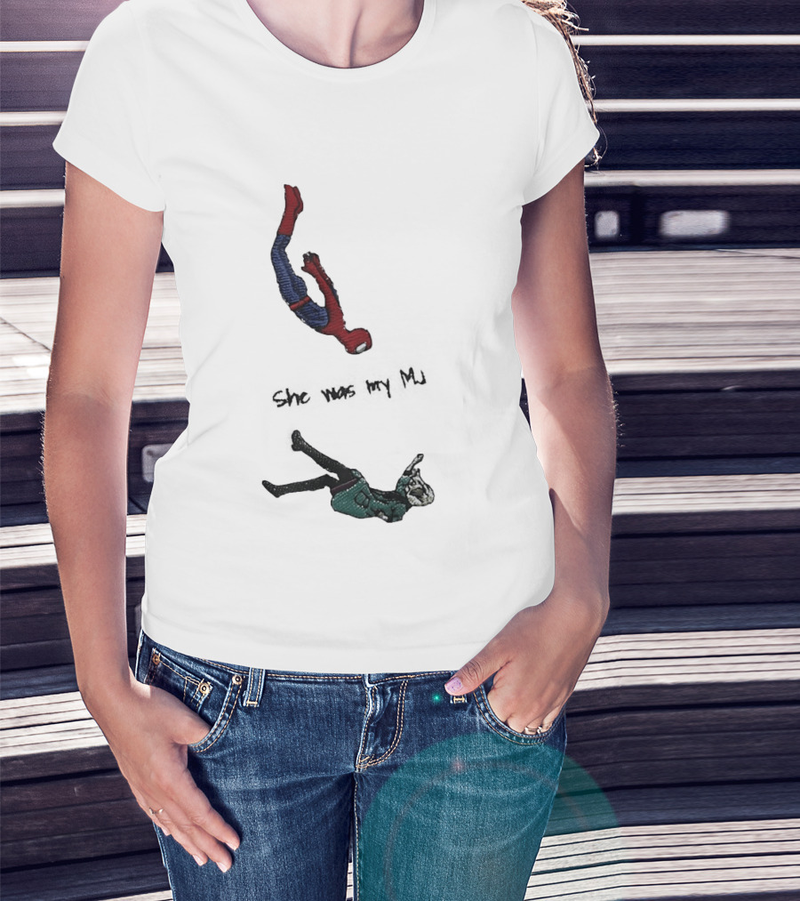Spider Man She Was My MJ Falling Tribute Scene T-Shirt