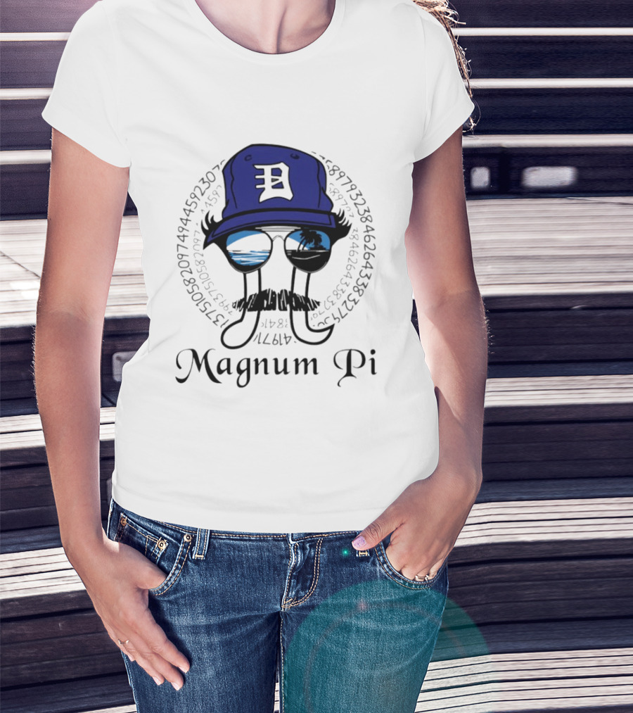 Magnum Pi Detroit Hat And Sunglasses With Pi Number Sequence T-Shirt