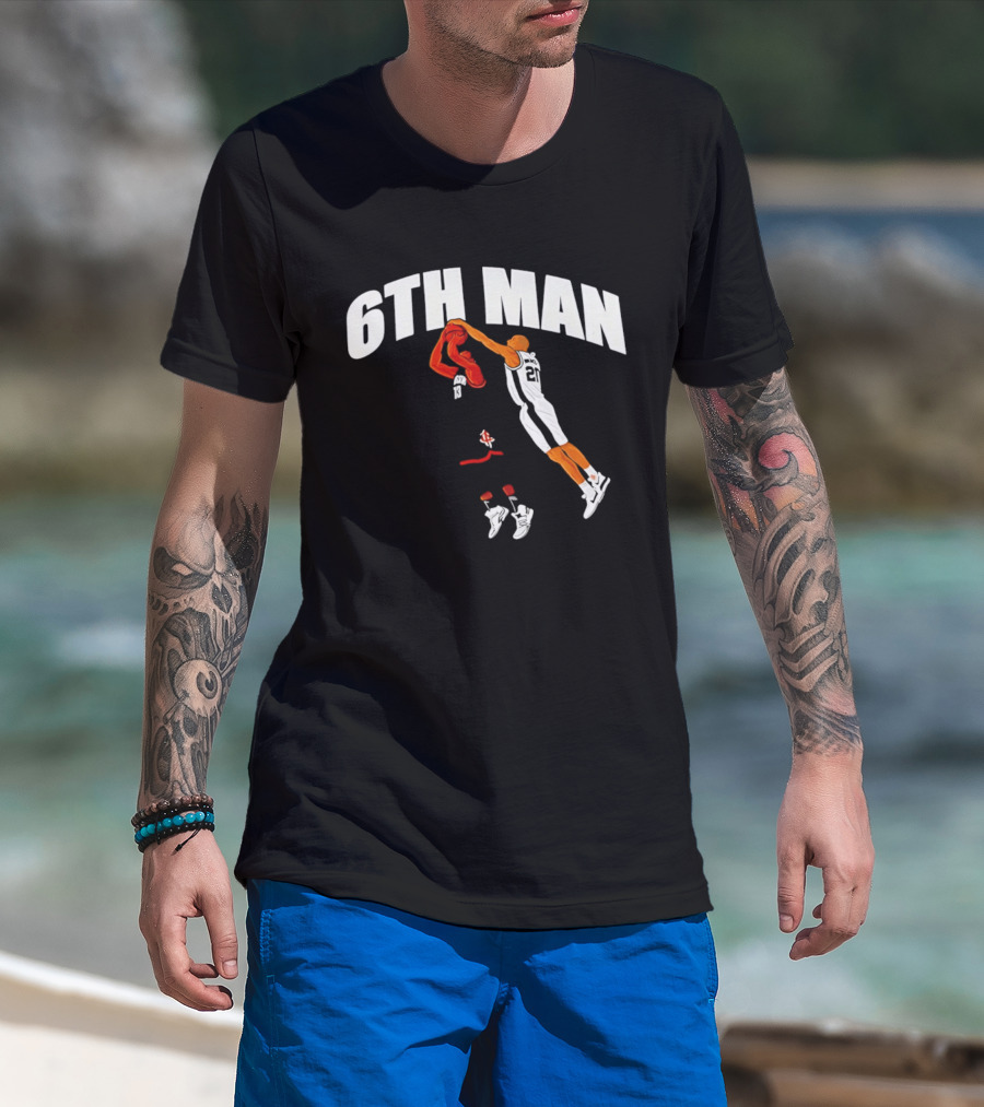 6th Man Harden Ginobili Basketball Dunk T-Shirt