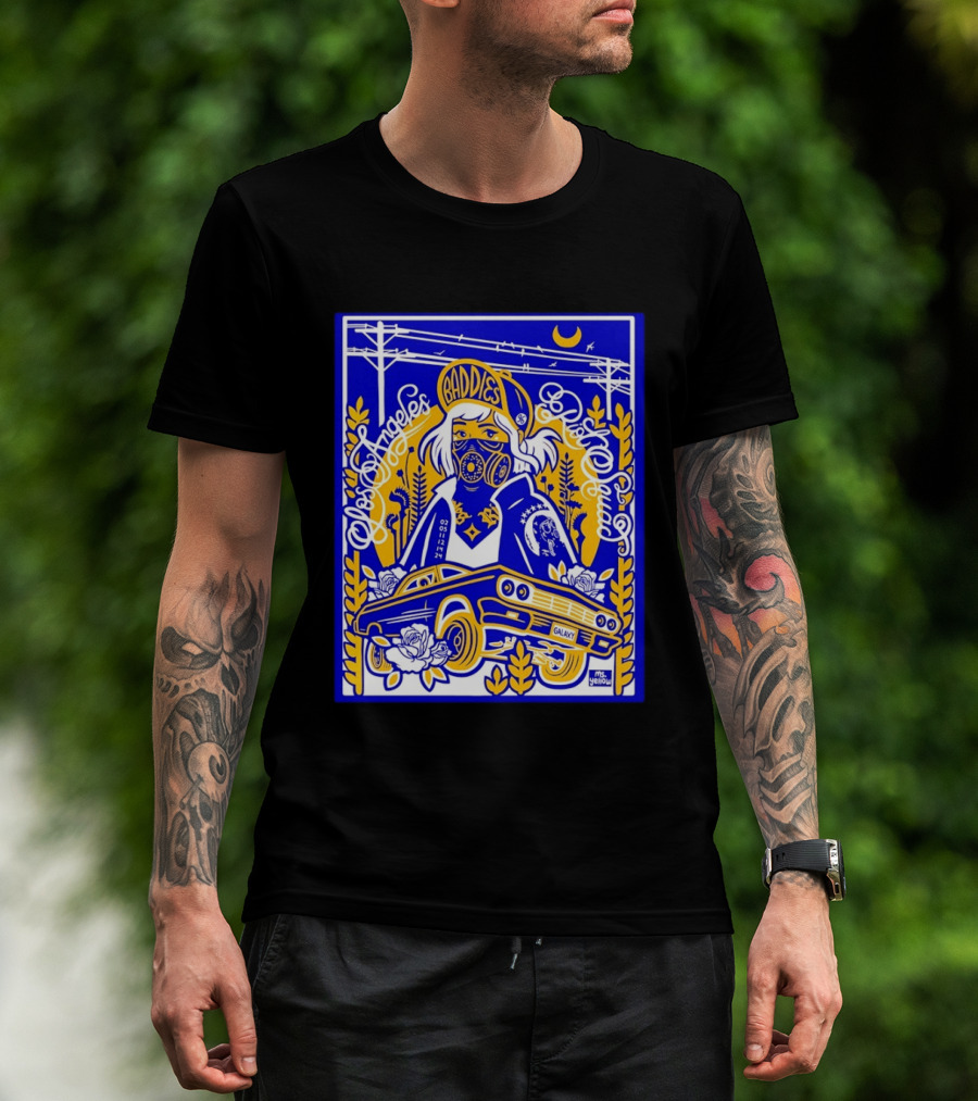 Baddies Los Angeles Riot Squad Galaxy Car Artwork By Ms. Yellow T-Shirt
