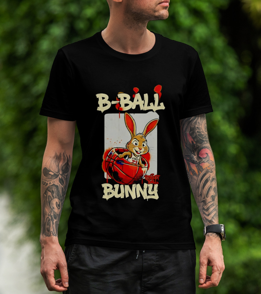 B Ball Bunny 23 Blood Streets Basketball T-Shirt