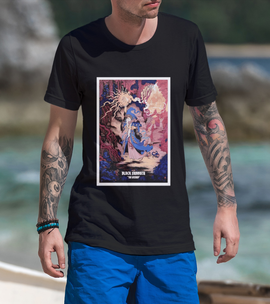 Black Sabbath The Wizard Gandalf From The Lord Of The Rings Fantasy Scene T-Shirt