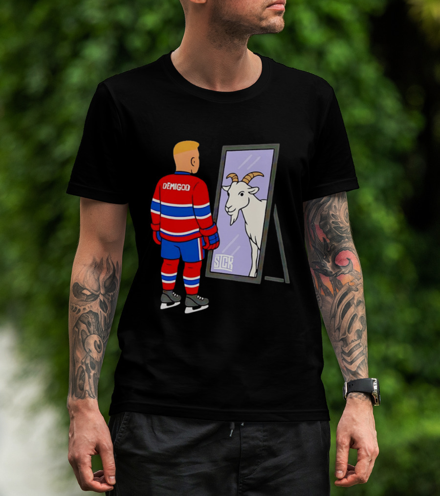 Ivan Demidov Montreal Canadiens Demigod Goat Mirror Reflection T-Shirt
