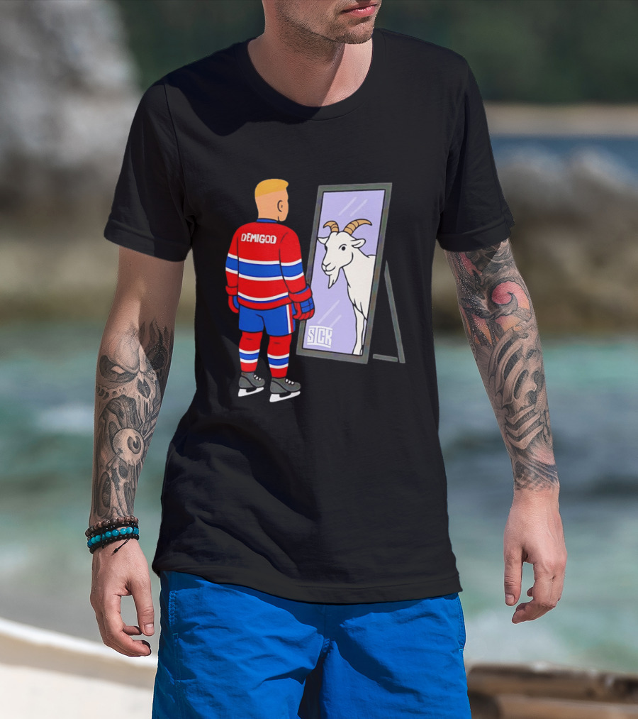 Ivan Demidov Montreal Canadiens Demigod Goat Mirror Reflection T-Shirt
