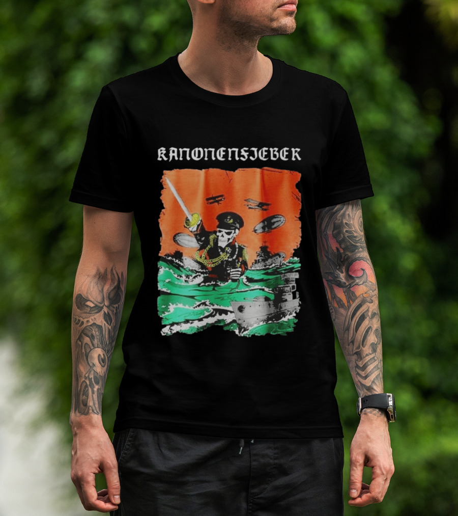 Kanonenfieber Soldatenschicksale 2026 Tour Naval Warfare Skeleton Captain Swords And Battleships T-Shirt
