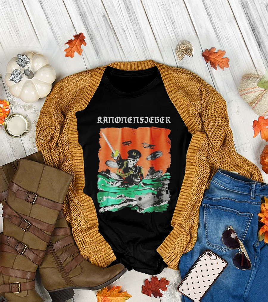 Kanonenfieber Soldatenschicksale 2026 Tour Naval Warfare Skeleton Captain Swords and Battleships T-Shirt