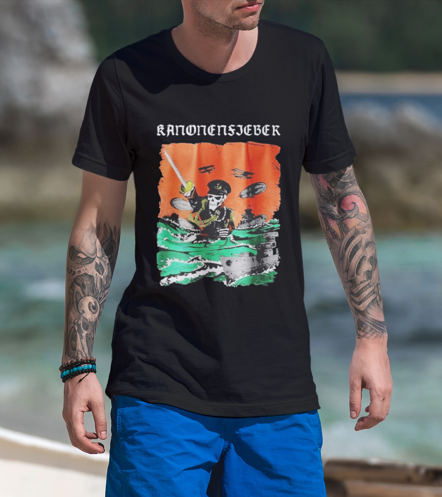 Kanonenfieber Soldatenschicksale 2026 Tour Naval Warfare Skeleton Captain Swords And Battleships T-Shirt