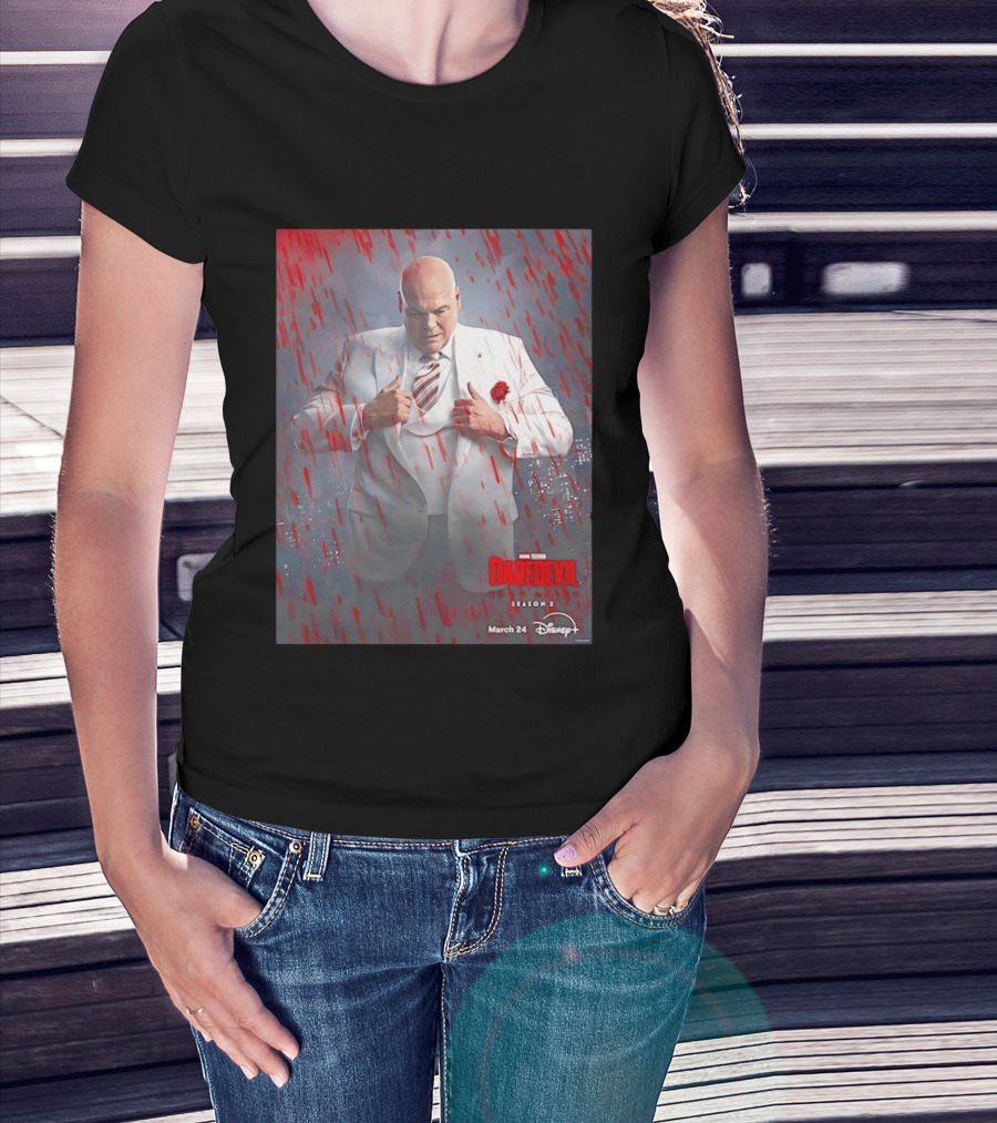 Marvel Studios Daredevil Born Again Season 2 Kingpin March 24 Disney Plus T-Shirt