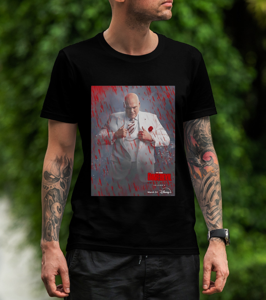 Marvel Studios Daredevil Born Again Season 2 Kingpin March 24 Disney Plus T-Shirt