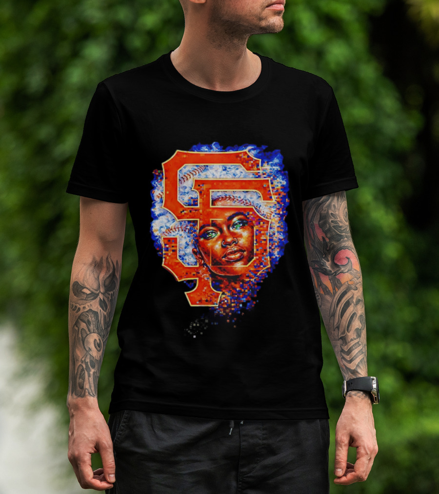 San Francisco Giants Black Heritage Night 2026 Baseball SF Logo Afro T-Shirt