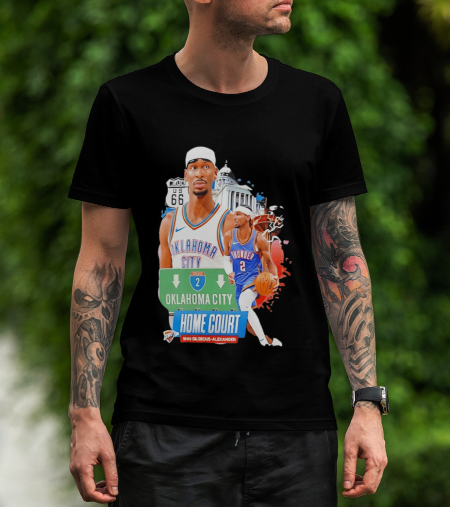 Oklahoma City Thunder Home Court Shai Gilgeous Alexander Route 66 T-Shirt