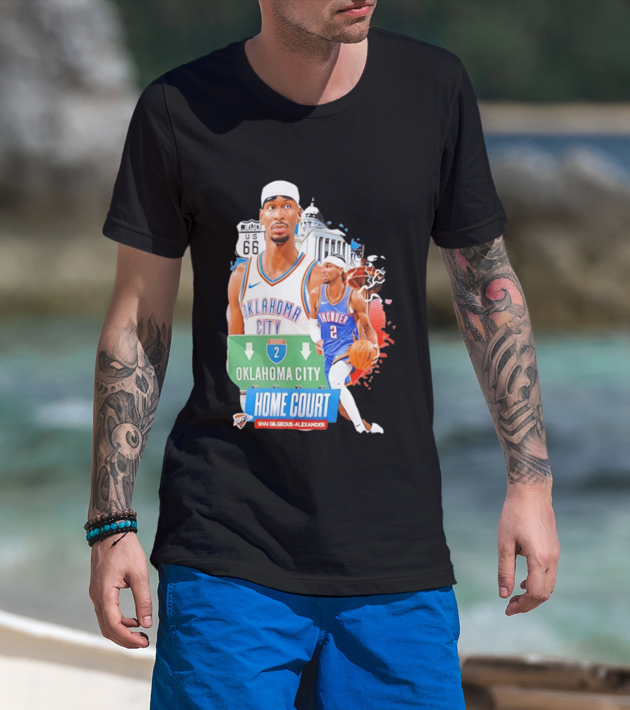 Oklahoma City Thunder Home Court Shai Gilgeous Alexander Route 66 T-Shirt