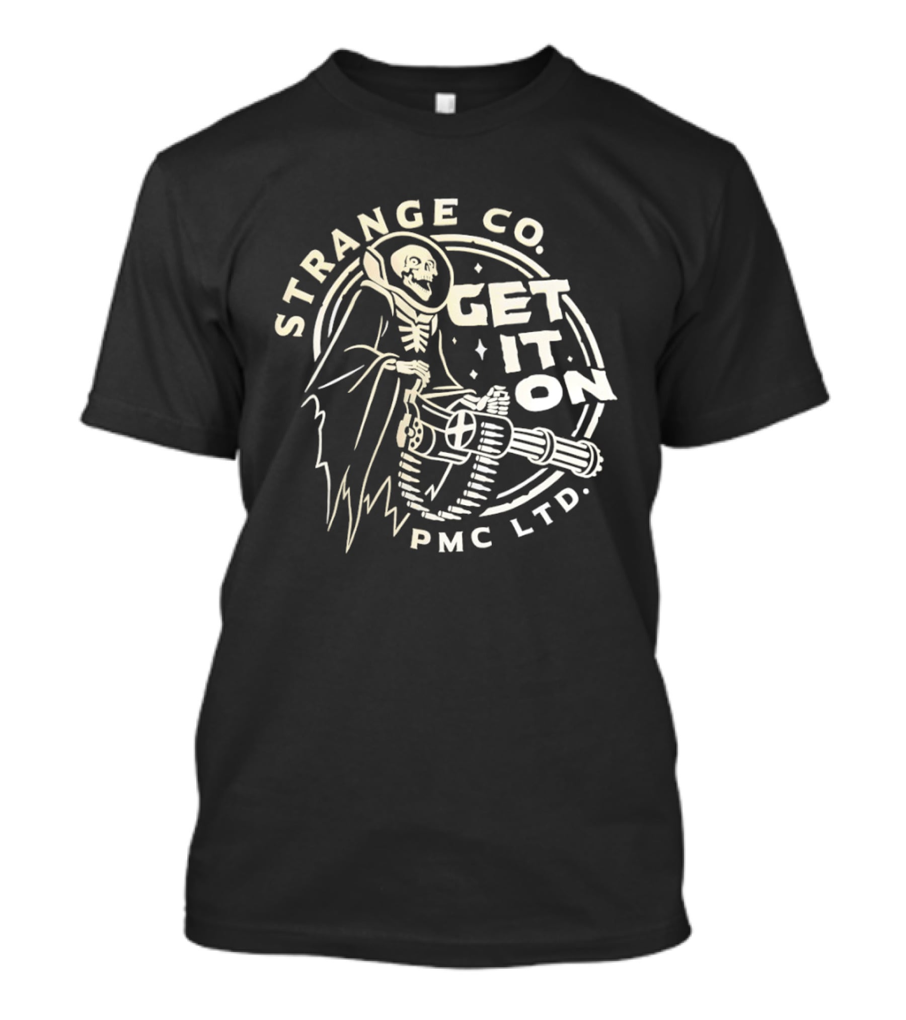 Strange Co Skeleton Astronaut Get It On PMC LTD T-Shirt