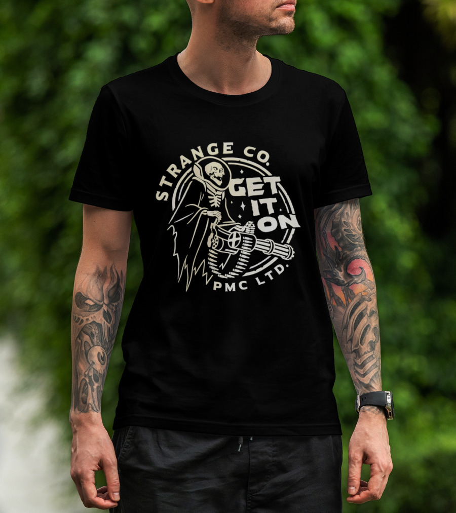 Strange Co Skeleton Astronaut Get It On PMC LTD T-Shirt