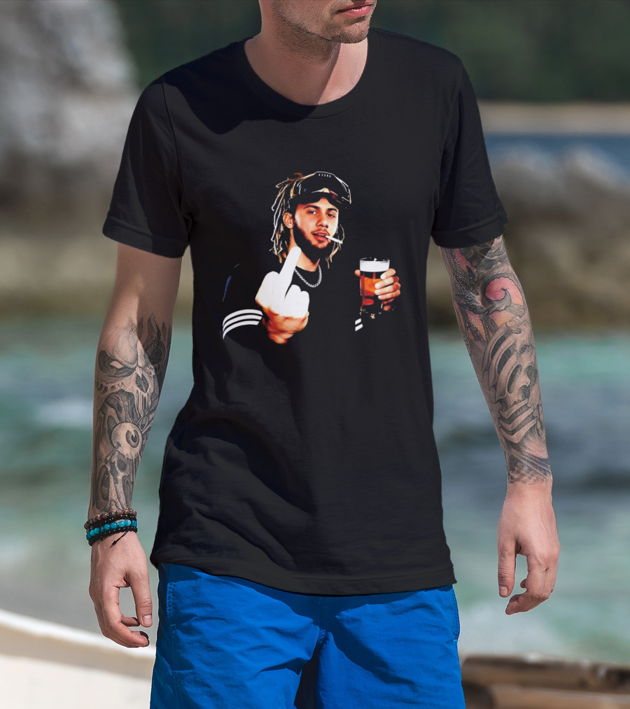 Fernando Tatis Jr Middle Finger Drinking Beer And Smoking T-Shirt