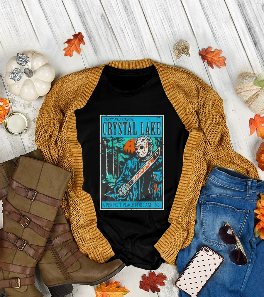 Visit Peaceful Crystal Lake A Perfect Place For Camping Horror T-Shirt