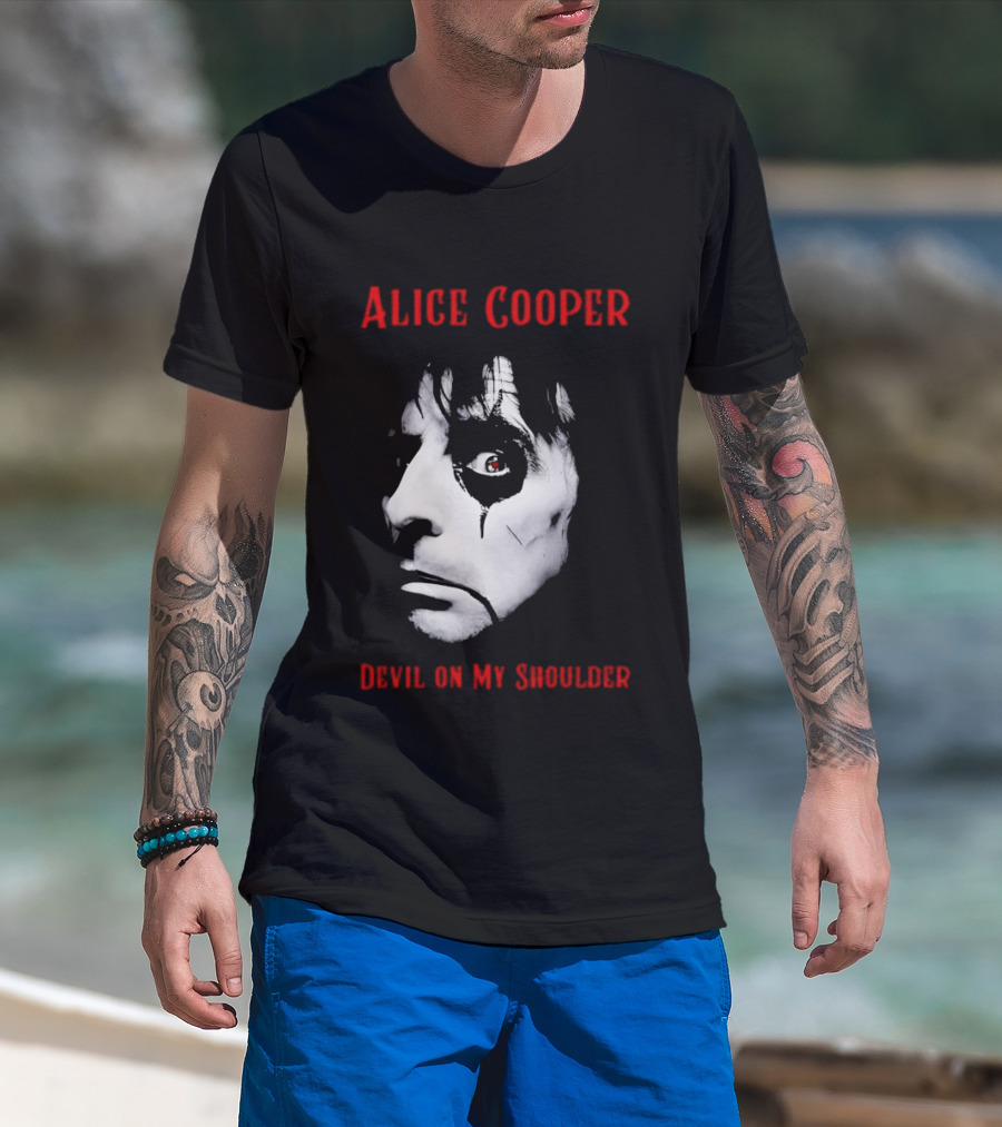 Alice Cooper Devil On My Shoulder Halloween Horror Music T-Shirt