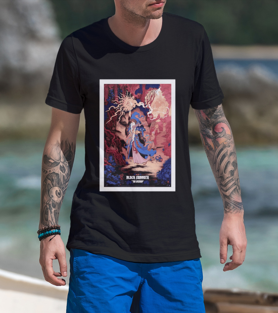 Black Sabbath The Wizard Rainbow Foil Edition Fantasy Scene T-Shirt