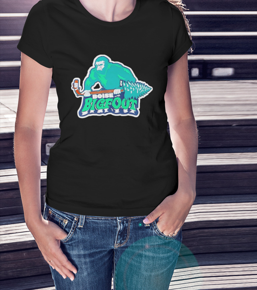 Boise Bigfoot Ice Hockey Team Sasquatch Hockey Stick T-Shirt