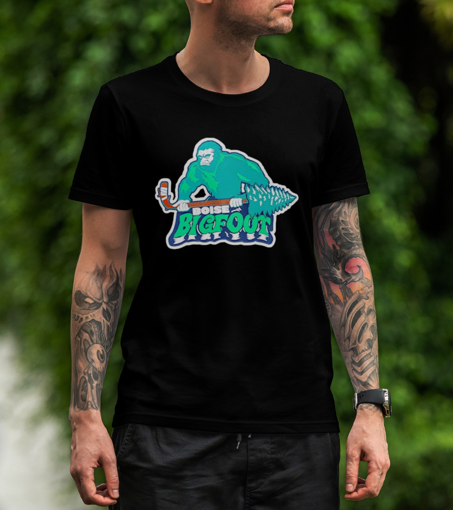 Boise Bigfoot Ice Hockey Team Sasquatch Hockey Stick T-Shirt