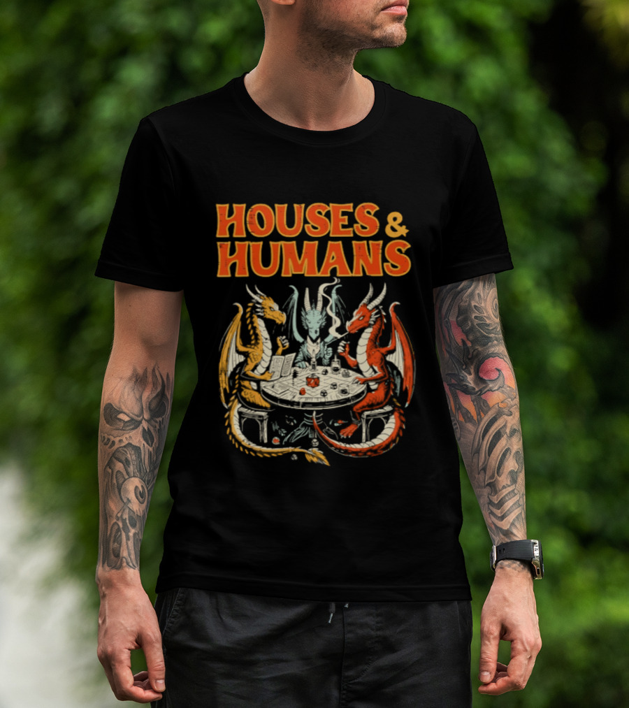 Houses Humans Dragons Trio Game Table T-Shirt