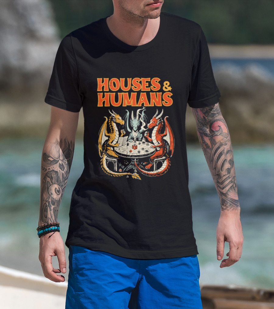 Houses Humans Dragons Trio Game Table T-Shirt