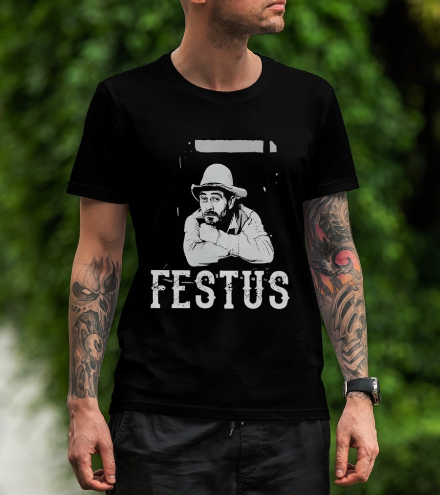 Festus Gunsmoke Character Iconic Cowboy T-Shirt