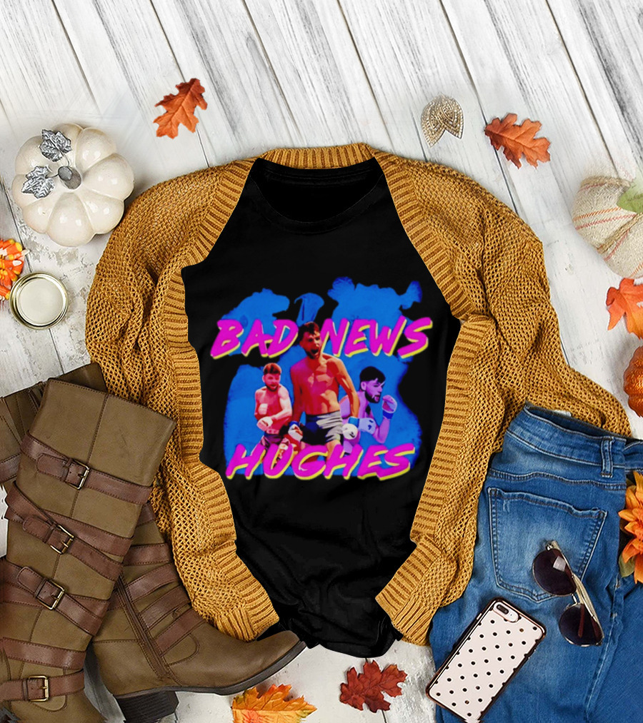 Bad News Hughes Boxing Fighter Action Trio T-Shirt
